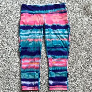 IDEOLOGY Pants Capri Legging Stretch Pull-on Abstract Print Athletic Medium
